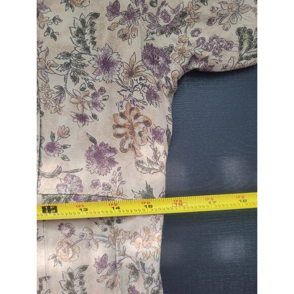 Vintage Gap Floral Button Down Shirt Dress Size S Beige Cottagecore Prairie - Picture 8 of 9